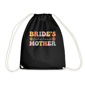 Groovy Bridal Shower Mom - Drawstring Bag - black - Front