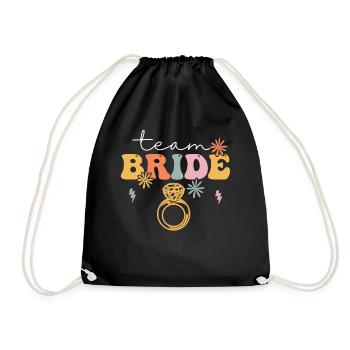 Groovy Bridal Shower Hen Party - Drawstring Bag - black - Front