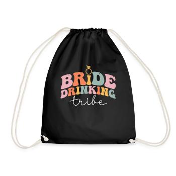 Groovy Bridal Shower Hen Party - Drawstring Bag - black - Front