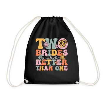 Groovy Bridal Shower Lesbian - Drawstring Bag - black - Front
