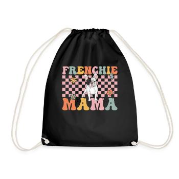 Groovy French Bulldog Mom Bulldogliebh - Drawstring Bag - black - Front