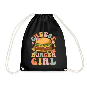 Groovy Hamburger - Drawstring Bag - black - Front