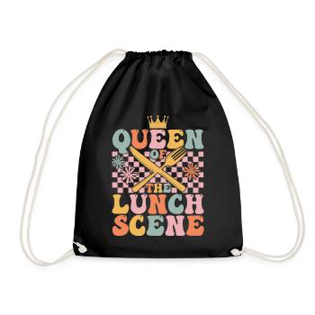 Groovy Cafeteria Worker Lunch Lady - Drawstring Bag - black - Front