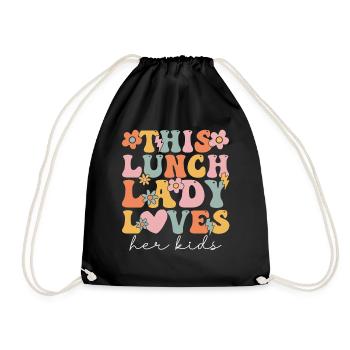 Groovy Cafeteria Worker - Drawstring Bag - black - Front