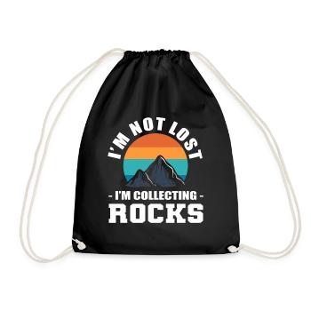 I'm Not Lost I'm Collecting Rocks Rocksammler - Turnbeutel - Schwarz - Vorne