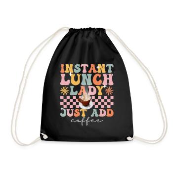 Groovy Cafeteria Worker - Drawstring Bag - black - Front