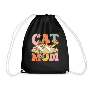 Groovy Cat Lover Family Assignment - Drawstring Bag - black - Front