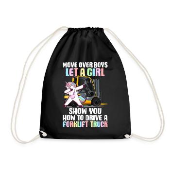 Forklift Driver Girl - Drawstring Bag - black - Front