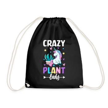 Female Plant Lover Gardener Girl Ga - Drawstring Bag - black - Front