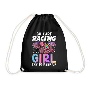 Weibliche Go Kart-Rennfahrerin Go Karting Girl - Turnbeutel - Schwarz - Vorne