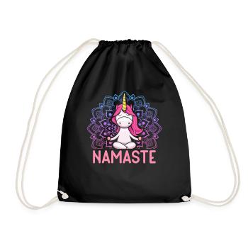 Yoga Meditation Namaste - Drawstring Bag - black - Front