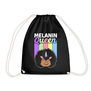 Brown Skin Queen Schwarze Geschichte - Turnbeutel - Schwarz - Vorne