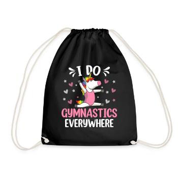 Funny gymnast cartwheel - Drawstring Bag - black - Front
