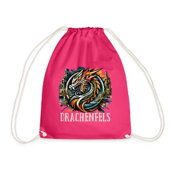 Dragon Tête de Dragon Logo Ruine Drachenfels - Sac de sport léger - fuchsia - Devant