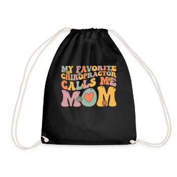 Groovy Chiropractic - Drawstring Bag - black - Front