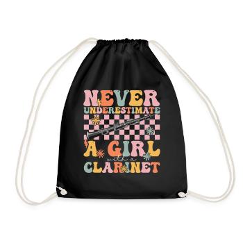 Groovy Clarinet Girl Clarinette Joueur de clarinette - Sac de sport léger - noir - Devant