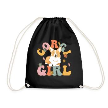 Groovy Dog Lover - Drawstring Bag - black - Front