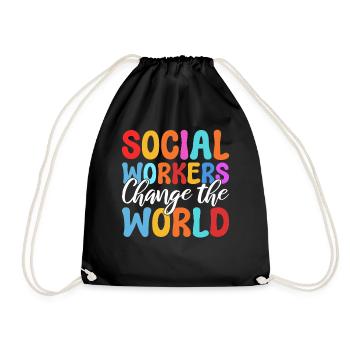 Social Workers Change The World Fallbearbeiter - Turnbeutel - Schwarz - Vorne