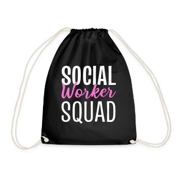 Social Worker Squad Fürsorger - Turnbeutel - Schwarz - Vorne