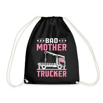 Funny Tow Truck Driver Mom Tow Truck - Drawstring Bag - black - Front