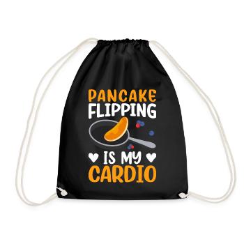 Funny Pancake Maker - Drawstring Bag - black - Front