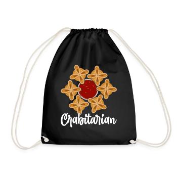 Funny Crab Rangoon Chinese Food - Drawstring Bag - black - Front