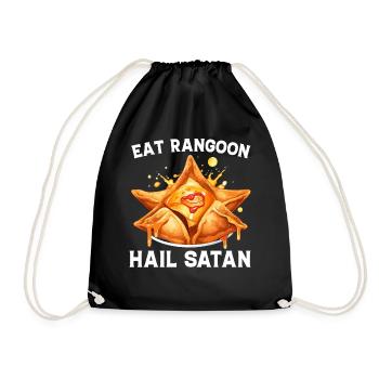Funny Crab Rangoon Chinese Food - Drawstring Bag - black - Front