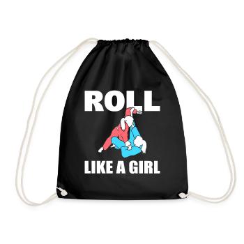 Roll Like A Girl Jujitsuka - Turnbeutel - Schwarz - Vorne