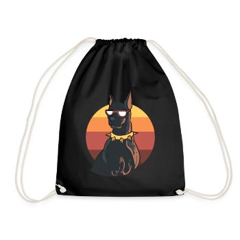 Cooler Dobermann Polizeibeamter - Turnbeutel - Schwarz - Vorne
