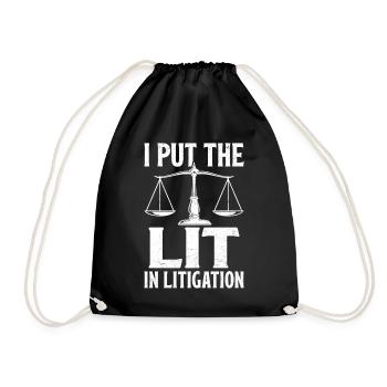 Funny law student law school - Drawstring Bag - black - Front
