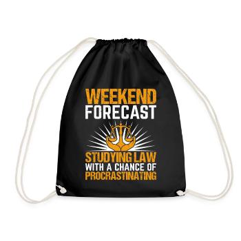Funny law student law school - Drawstring Bag - black - Front