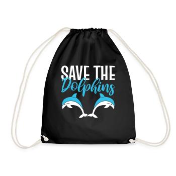 Save The Dolphins Meeresbiologe - Turnbeutel - Schwarz - Vorne