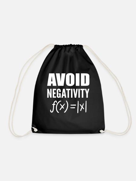 Avoid Negativity Mathematikprofessor - Turnbeutel - Schwarz
