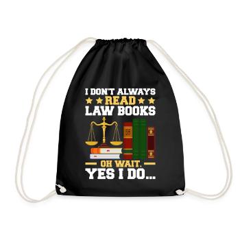 Funny law student law school - Drawstring Bag - black - Front