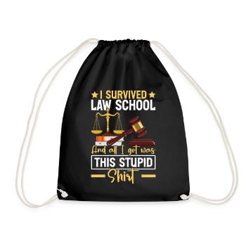 Drôle d’étudiant en droit - futur avocat - Sac de sport léger - noir - Devant