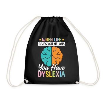 Dyslexia Awareness - Drawstring Bag - black - Front