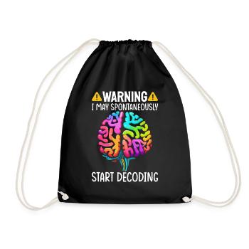 Funny Dyslexia Awareness Dyslexic - Drawstring Bag - black - Front