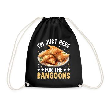 Funny Crab Rangoon Chinese Food - Drawstring Bag - black - Front
