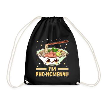 Vietnamesische Nudelsuppe Asiatisches Essen - Turnbeutel - Schwarz - Vorne