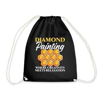 Diamond Painting Tools Diamond Painter - Drawstring Bag - black - Front
