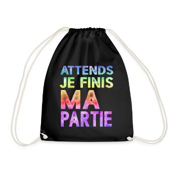 Attends Je Finis Ma Partie Cadeau Humour Geek Game - Sac de sport léger - noir - Devant