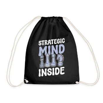 Strategic Mind Inside Schachspieler - Turnbeutel - Schwarz - Vorne