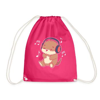 Musikliebhaber Otter Komponist - Turnbeutel - Fuchsia - Vorne