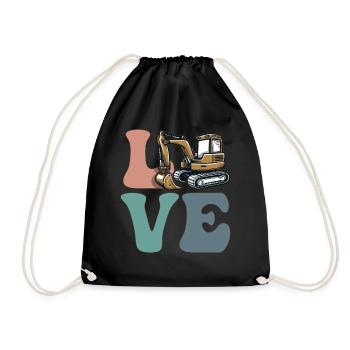 Excavator Operator Heavy Equipment Operator Construction - Drawstring Bag - black - Front