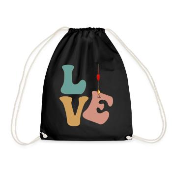 Fishing Fisherman Fisherman - Drawstring Bag - black - Front