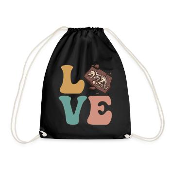 Fossil Hunting, Fossil Hunters, Paleontology - Drawstring Bag - black - Front