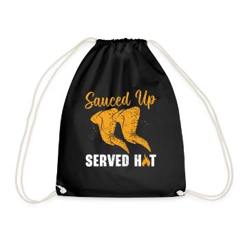 Buffalo Wings Foodie American Food Chicken - Drawstring Bag - black - Front