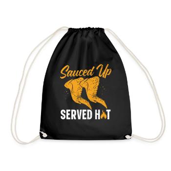 Buffalo Wings Foodie American Food Chicken - Drawstring Bag - black - Front