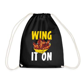 Buffalo Wings Foodie American Food Chicken - Drawstring Bag - black - Front