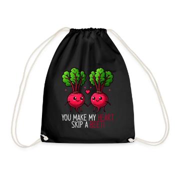 You make my heart beat faster Beetroot - Drawstring Bag - black - Front